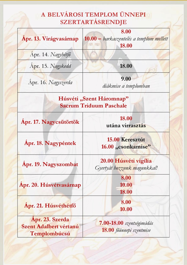 Húsvéti szertartásrend 